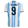 Maillot de Foot Argentine J. Alvarez 9 Domicile Coupe du Monde 2026