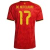 Maillot de Foot Belgique De Ketelaere 17 Domicile Coupe du Monde 2026