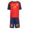 Ensemble Maillot Espagne Pedri 20 Domicile Coupe du Monde 2026 Enfant