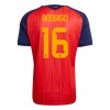 Maillot de Foot Espagne Rodrigo 16 Domicile Coupe du Monde 2026