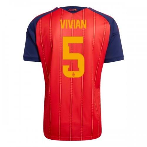 Maillot de Foot Espagne Vivian 5 Domicile Coupe du Monde 2026 Maillot de Foot Espagne Vivian 5 Domicile Coupe du Monde 2026