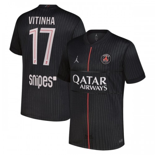 Maillot de Foot Paris Saint-Germain Vitinha 17 Quatrième Jordan 2025-26 Maillot de Foot Paris Saint-Germain Vitinha 17 Quatrième Jordan 2025-26