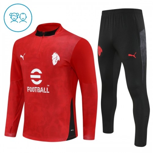 AC Milan Sweat d'Entraînement Quarter-Zip 2025-26 Rouge Enfant AC Milan Sweat d'Entraînement Quarter-Zip 2025-26 Rouge Enfant
