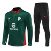 AC Milan Sweat d'Entraînement Quarter-Zip 2025-26 Verte AC Milan Sweat d'Entraînement Quarter-Zip 2025-26 Verte