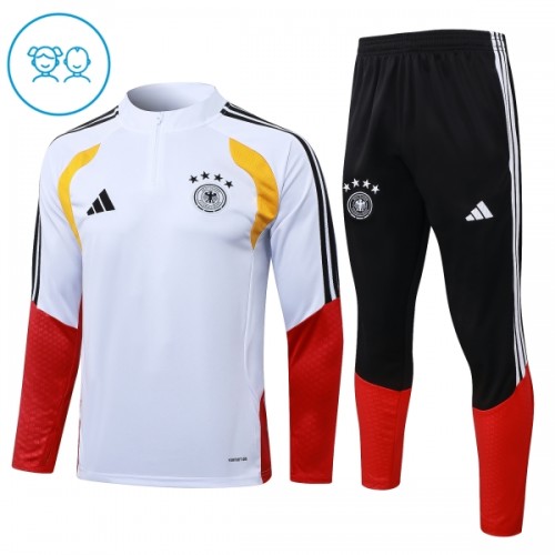 Allemagne Sweat d'Entraînement Quarter-Zip 2026-27 Blanche Enfant Allemagne Sweat d'Entraînement Quarter-Zip 2026-27 Blanche Enfant