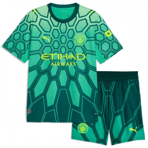 Ensemble Maillot Gardien Manchester City Domicile 2026-27 Verte Enfant Ensemble Maillot Gardien Manchester City Domicile 2026-27 Verte Enfant