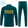 Brésil Sweat d'Entraînement Quarter-Zip 2026-27 Verte Enfant