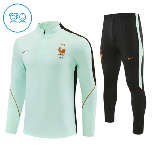 France Sweat d'Entraînement Quarter-Zip 2026-27 Blanche Enfant France Sweat d'Entraînement Quarter-Zip 2026-27 Blanche Enfant