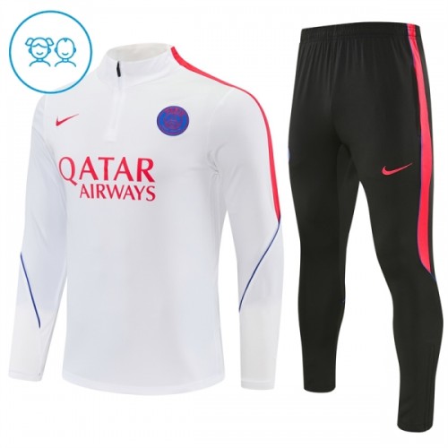 Paris Saint-Germain Sweat d'Entraînement Quarter-Zip 2026-27 Blanche Enfant Paris Saint-Germain Sweat d'Entraînement Quarter-Zip 2026-27 Blanche Enfant
