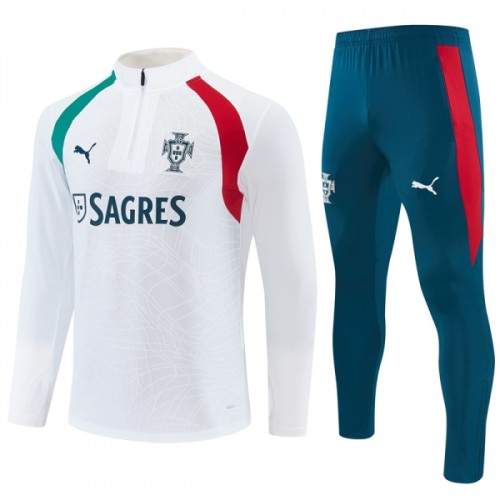 Portugal Sweat d'Entraînement Quarter-Zip 2026-27 Blanche Portugal Sweat d'Entraînement Quarter-Zip 2026-27 Blanche