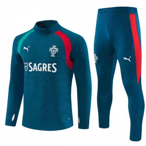 Portugal Sweat d'Entraînement Quarter-Zip 2026-27 Bleue Portugal Sweat d'Entraînement Quarter-Zip 2026-27 Bleue