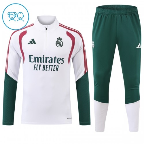 Real Madrid Sweat d'Entraînement Quarter-Zip 2026-27 Blanche Enfant Real Madrid Sweat d'Entraînement Quarter-Zip 2026-27 Blanche Enfant