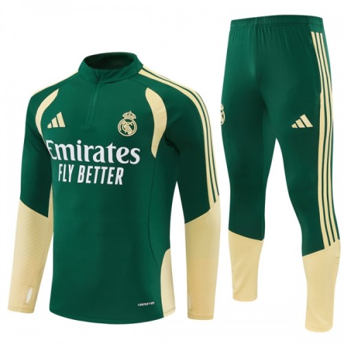 Real Madrid Sweat d'Entraînement Quarter-Zip 2026-27 Verte Real Madrid Sweat d'Entraînement Quarter-Zip 2026-27 Verte