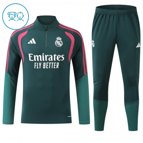 Real Madrid Sweat d'Entraînement Quarter-Zip 2026-27 Verte Enfant Real Madrid Sweat d'Entraînement Quarter-Zip 2026-27 Verte Enfant